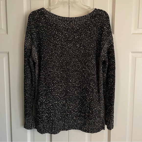 Eileen Fisher Drop Sleeve High-Lo Knit Tweed Sweater w/Slits, 100% Cotton, EUC - Picture 3 of 9